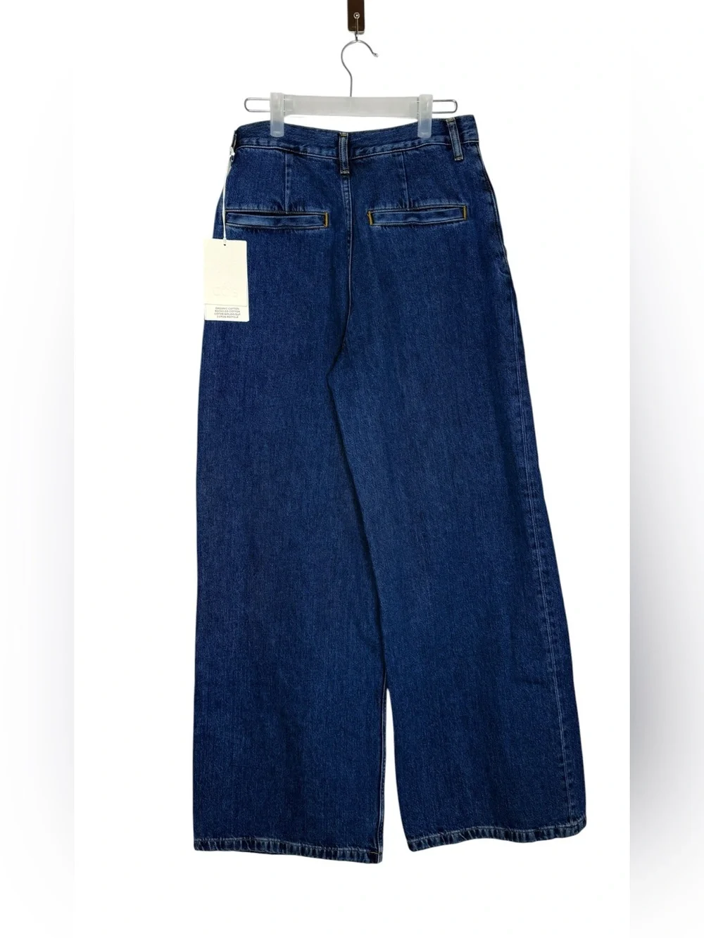 COS Wide Leg High Rise Jeans 100% Cotton Indigo Blue Size 6